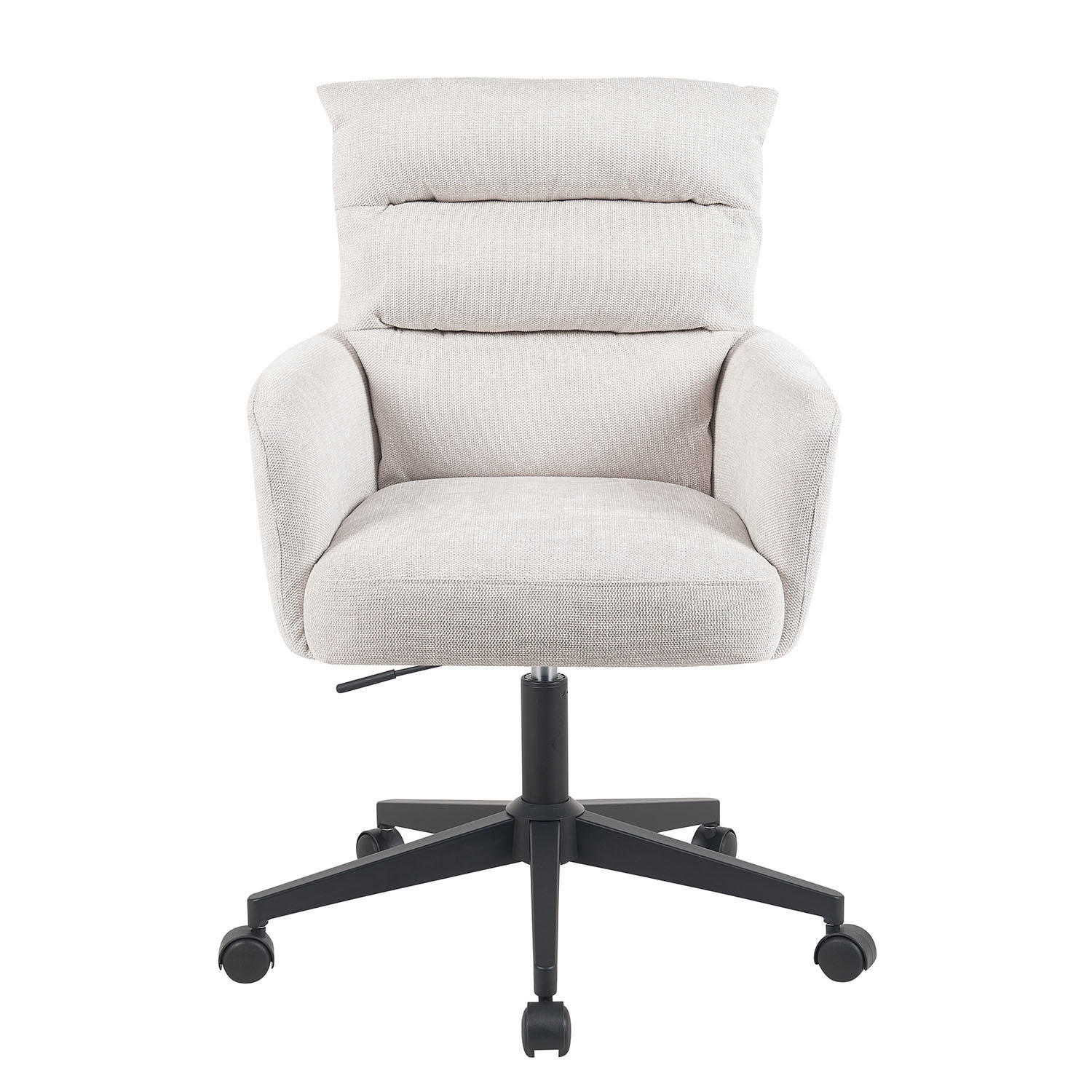 BÜROSTUHL Mika-Riko - Creme/Schwarz, Textil/Metall (59/91/66cm) - DUBI Möbel