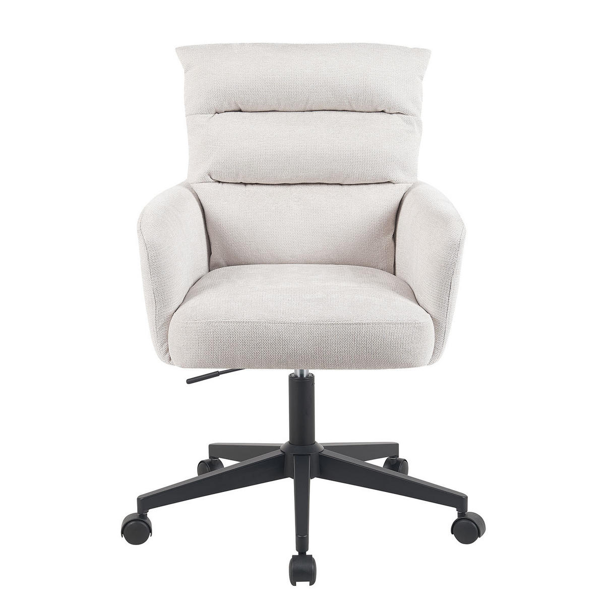 BÜROSTUHL Mika-Riko - Creme/Schwarz, Textil/Metall (59/91/66cm) - DUBI Möbel
