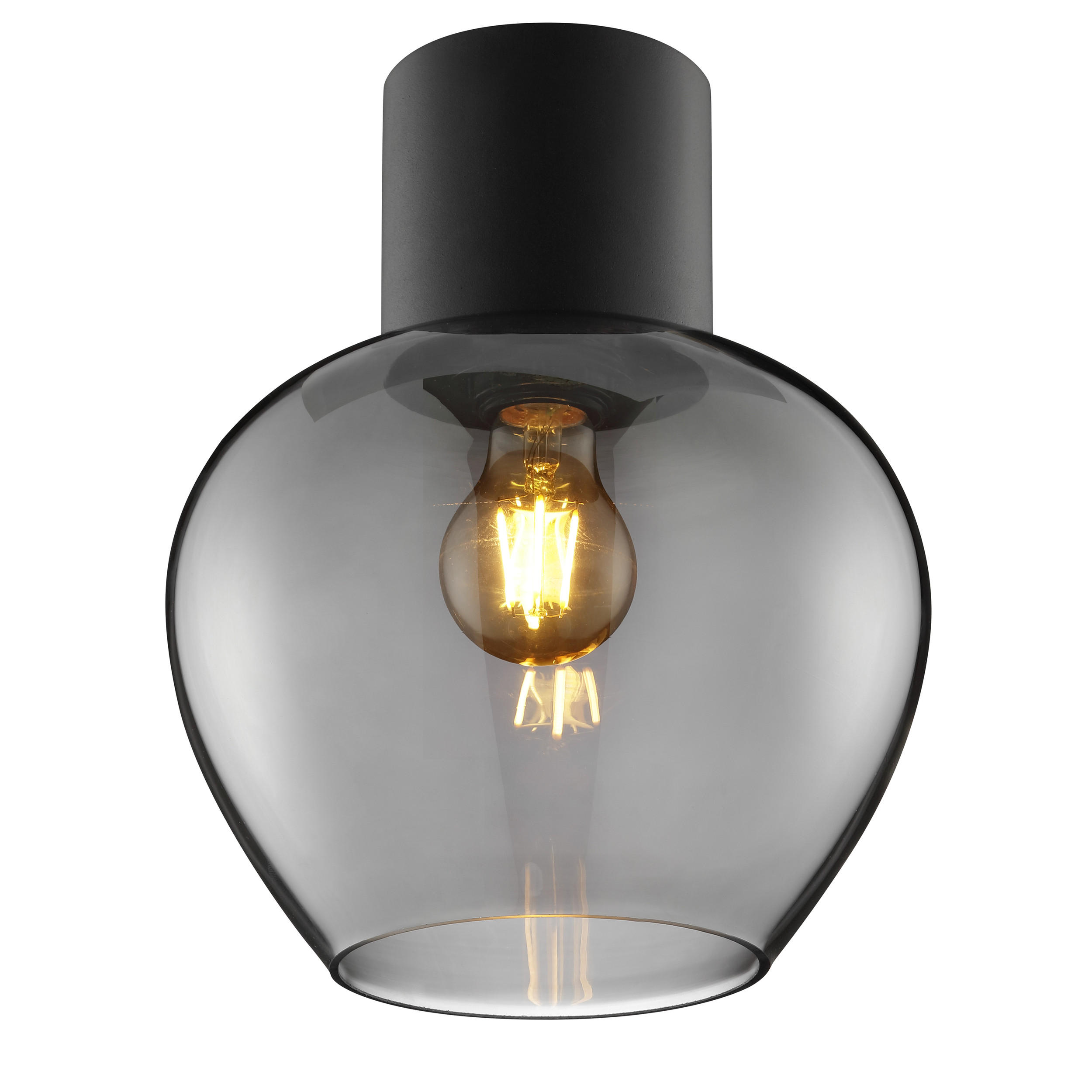 LED DECKENLEUCHTE Ligari Schwarz/Rauchglas 23/23/27,5 cm - Multicolor, Glas (23/23/27.5cm) - Brilliant