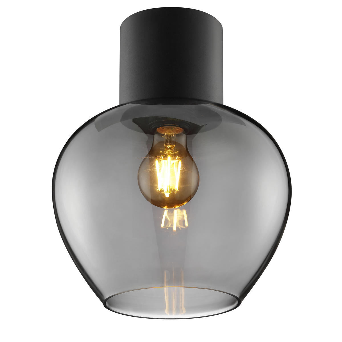 LED DECKENLEUCHTE Ligari Schwarz/Rauchglas 23/23/27,5 cm - Multicolor, Glas (23/23/27.5cm) - Brilliant