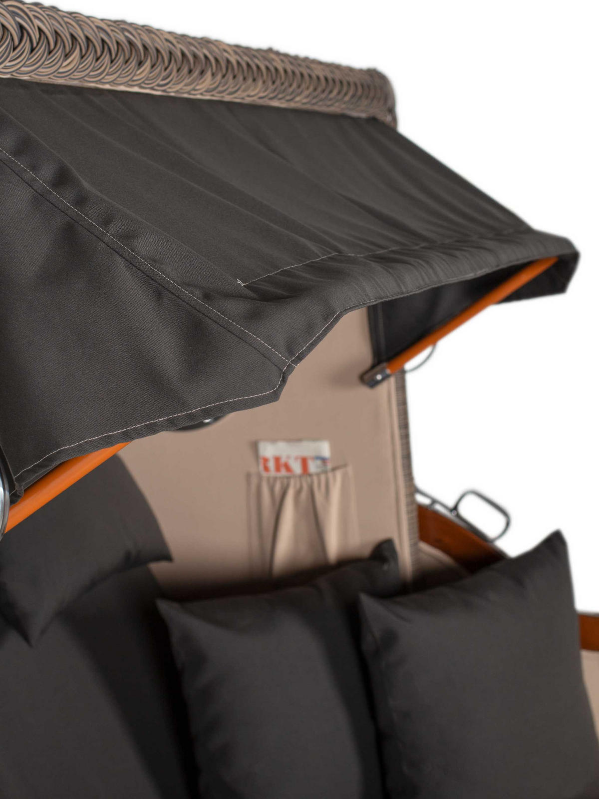 STRANDKORB XXL Düne Grande 2,5 Sitzer - Anthrazit/Schwarz, Metall (142/170/95cm) - Mr. Deko