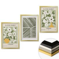 WANDBILDER 3er Set - 40x60 cm Goldrahmen - Blumenmuster London Dublin - Goldfarben, Kunststoff (40/60cm) - ArtPrintCave