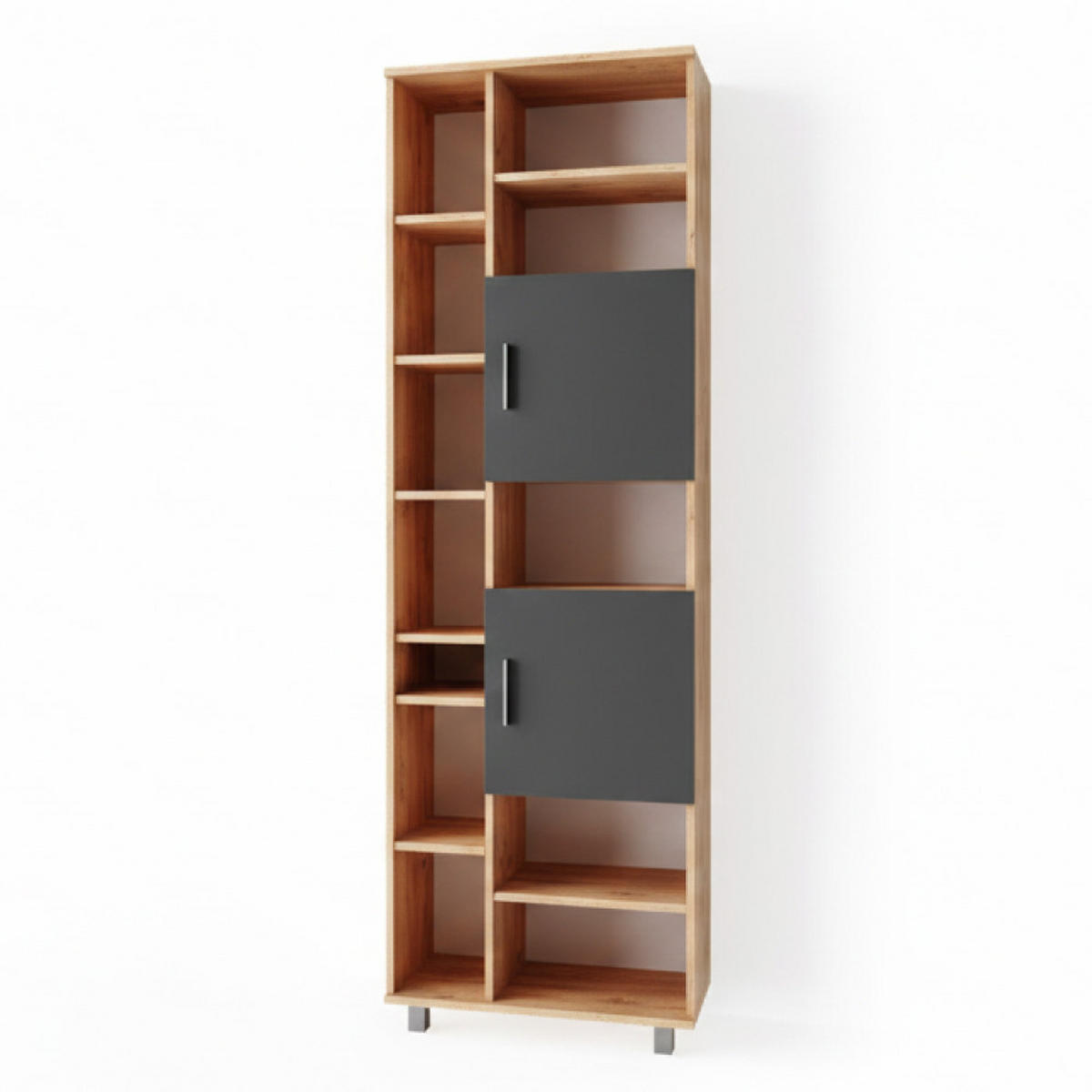 BADSCHRANK Ilias Goldkraft Eiche 60 x 190 cm - Honigeiche/Braun, Holzwerkstoff (60/190/30cm) - Vicco
