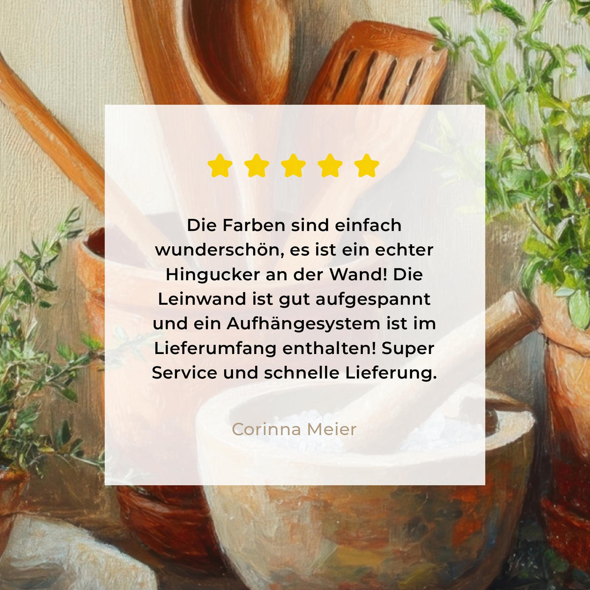 LEINWANDBILD Töpfe - Kräuter - Holz 90x90 cm - Terracotta, Textil (90/90cm) - MuchoWow