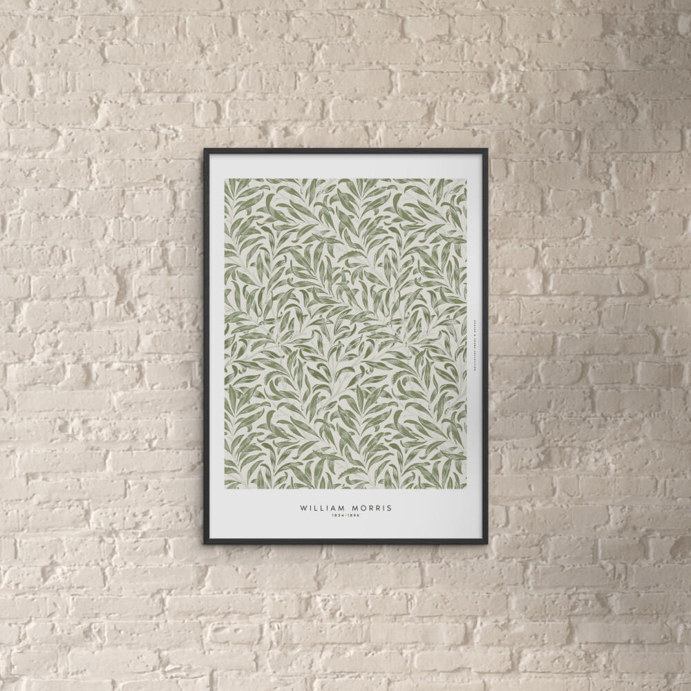 POSTER mit Rahmen William Morris - Leaves - Schwarz/Grün, Holz/Papier (70/100cm) - Poster&Frame