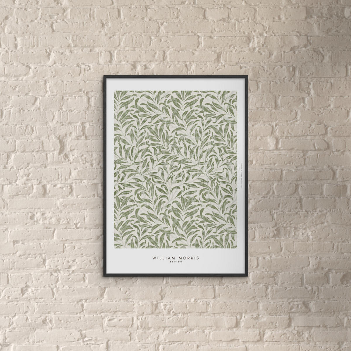 POSTER mit Rahmen William Morris - Leaves - Schwarz/Grün, Holz/Papier (70/100cm) - Poster&Frame