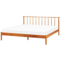 HOLZBETT 180/200cm Heller Holzfarbton Barret - Hellbraun, Holz (180/200cm) - Beliani