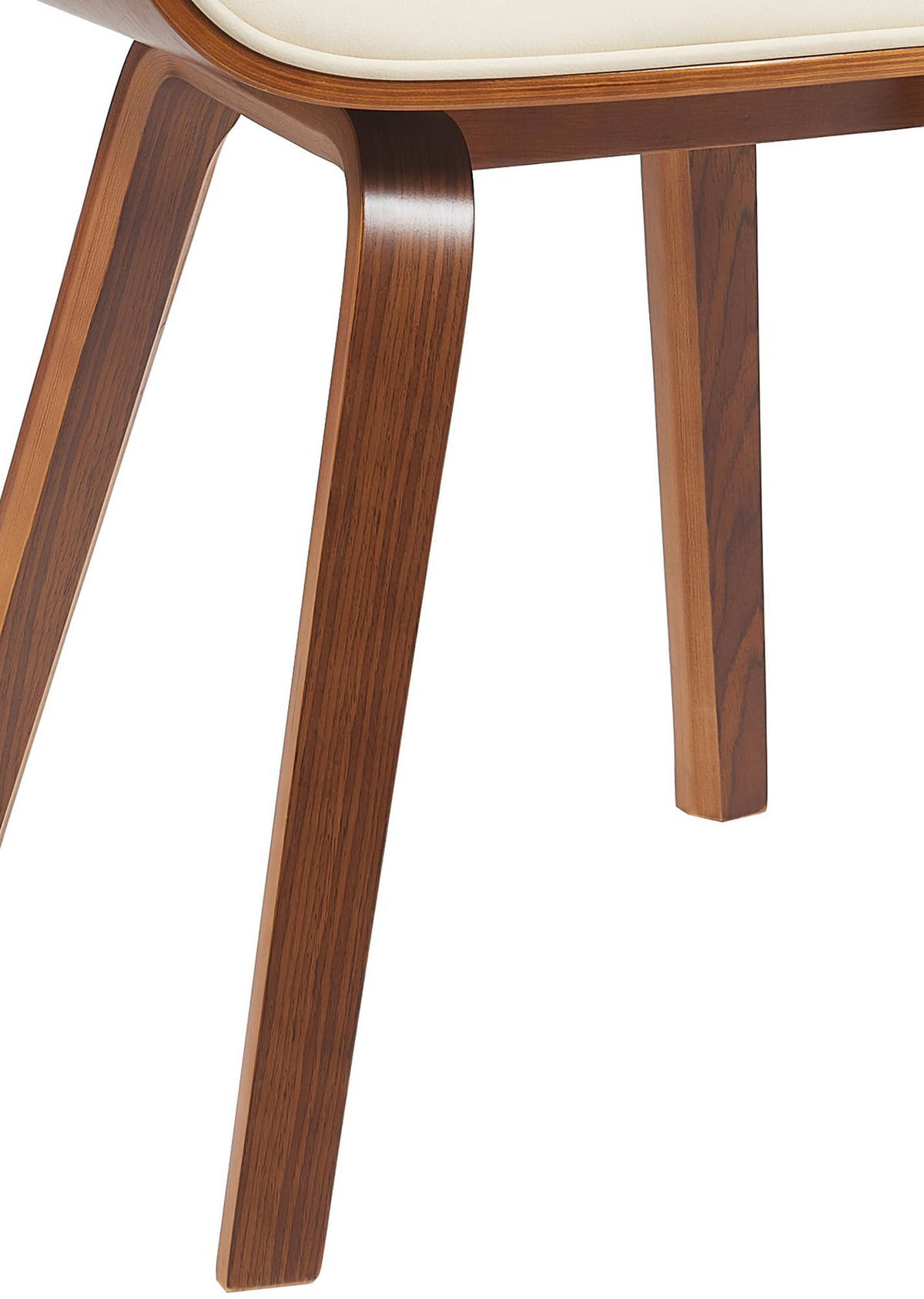 BESUCHERSTUHL Lederlook Walnuss/Creme - Walnussfarben/Creme, Holz/Textil (55/80/41cm) - CLP