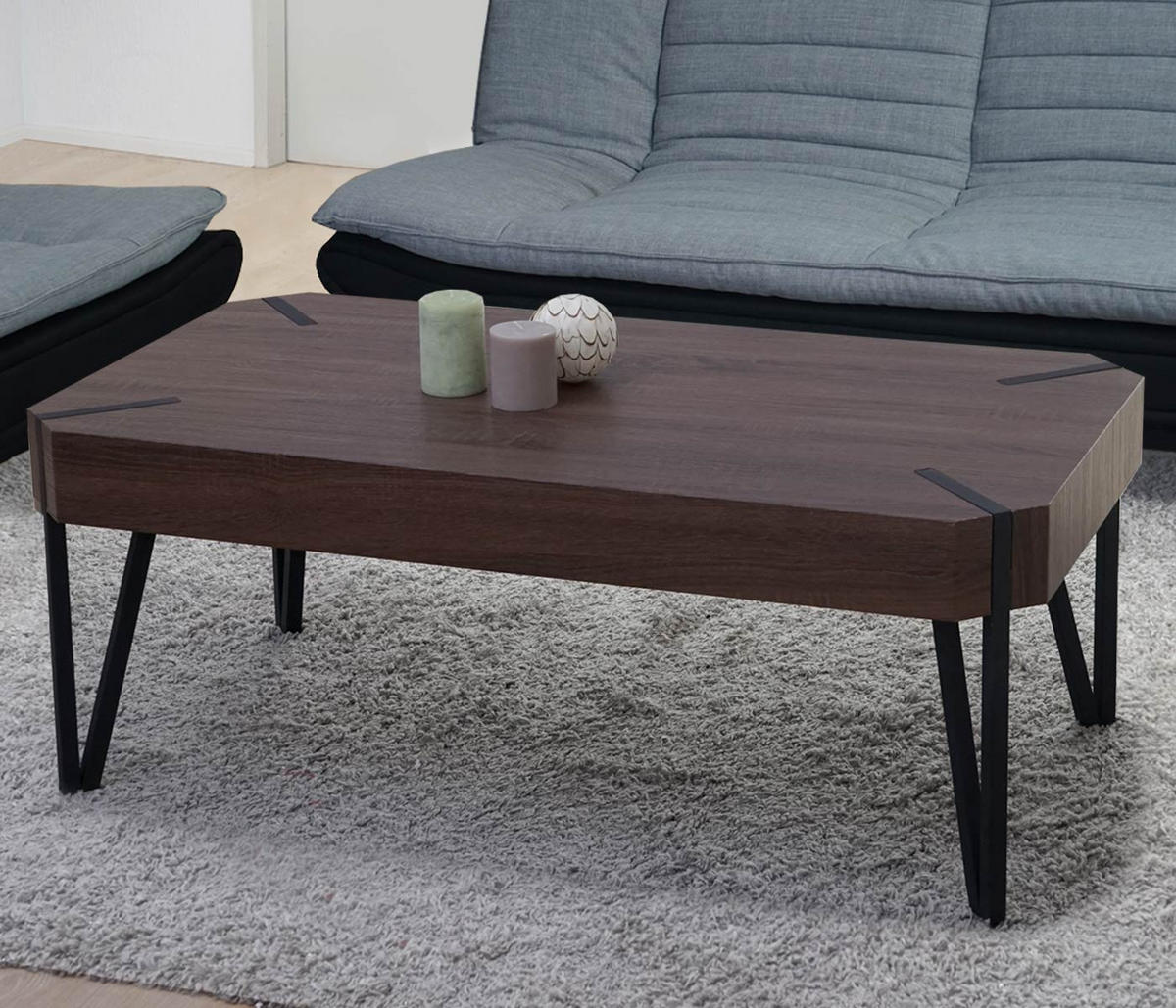 COUCHTISCH rechteck Dunkelbraun - Dunkelbraun, Holz (60/110/43cm) - MCW