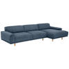 ECKSOFA mit Longchair rechts Kattryna Cordstoff blau - Blau, Kunststoff (133/283cm) - 58aufmkessel