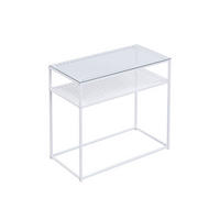 KONSOLENTISCH ALCUDIA, Einscheibensicherheitsglas, Weiß, 80 x 40 x 77 cm - Weiß, Glas/Metall (40/80/77cm) - KADIMA DESIGN