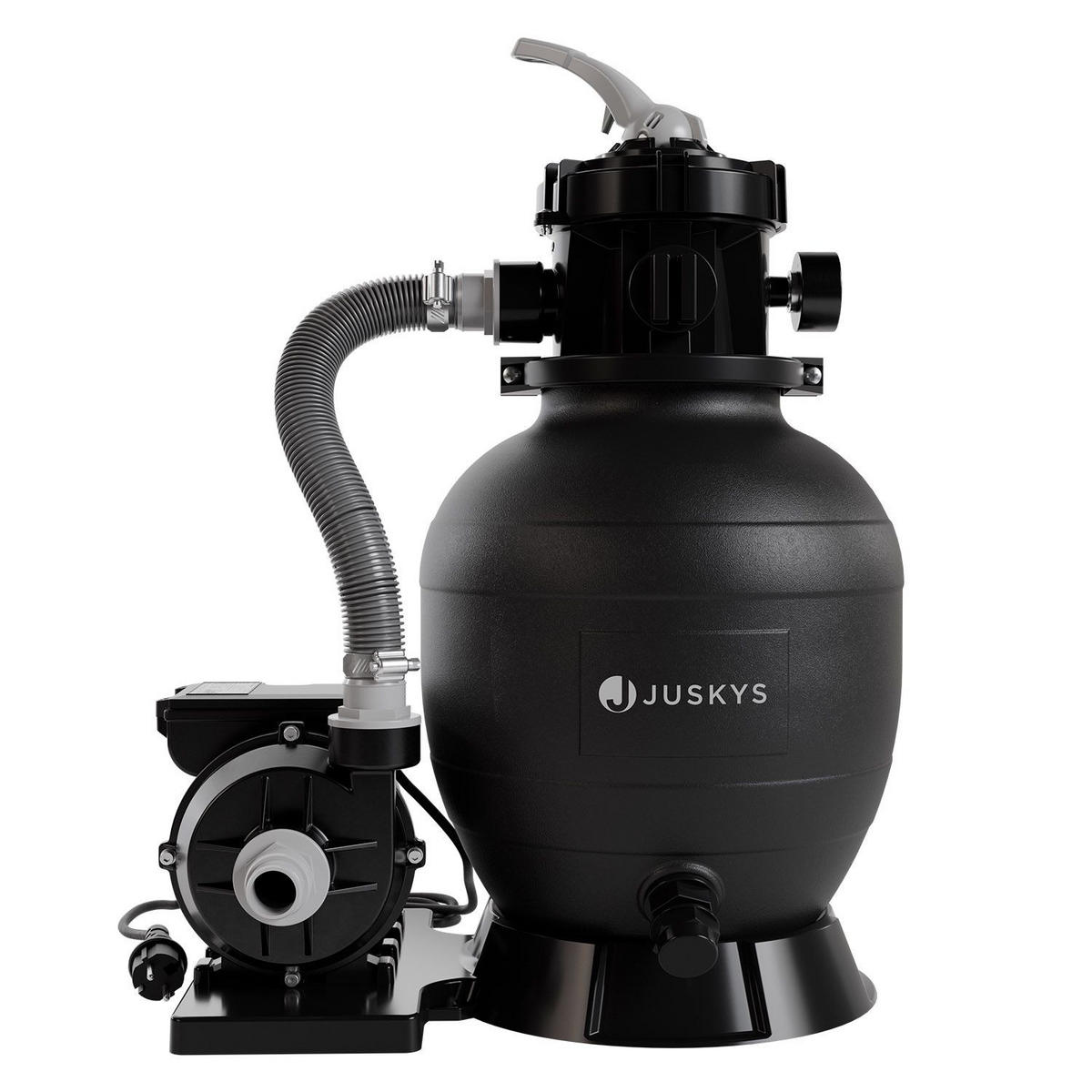 SANDFILTERANLAGE schwarz 400W - Schwarz, Kunststoff (39/48/56cm) - Juskys