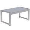 GARTEN Couchtisch Aluminium hellgrau 90/50 cm Salerno - Hellgrau, Metall (50/90/42cm) - Beliani