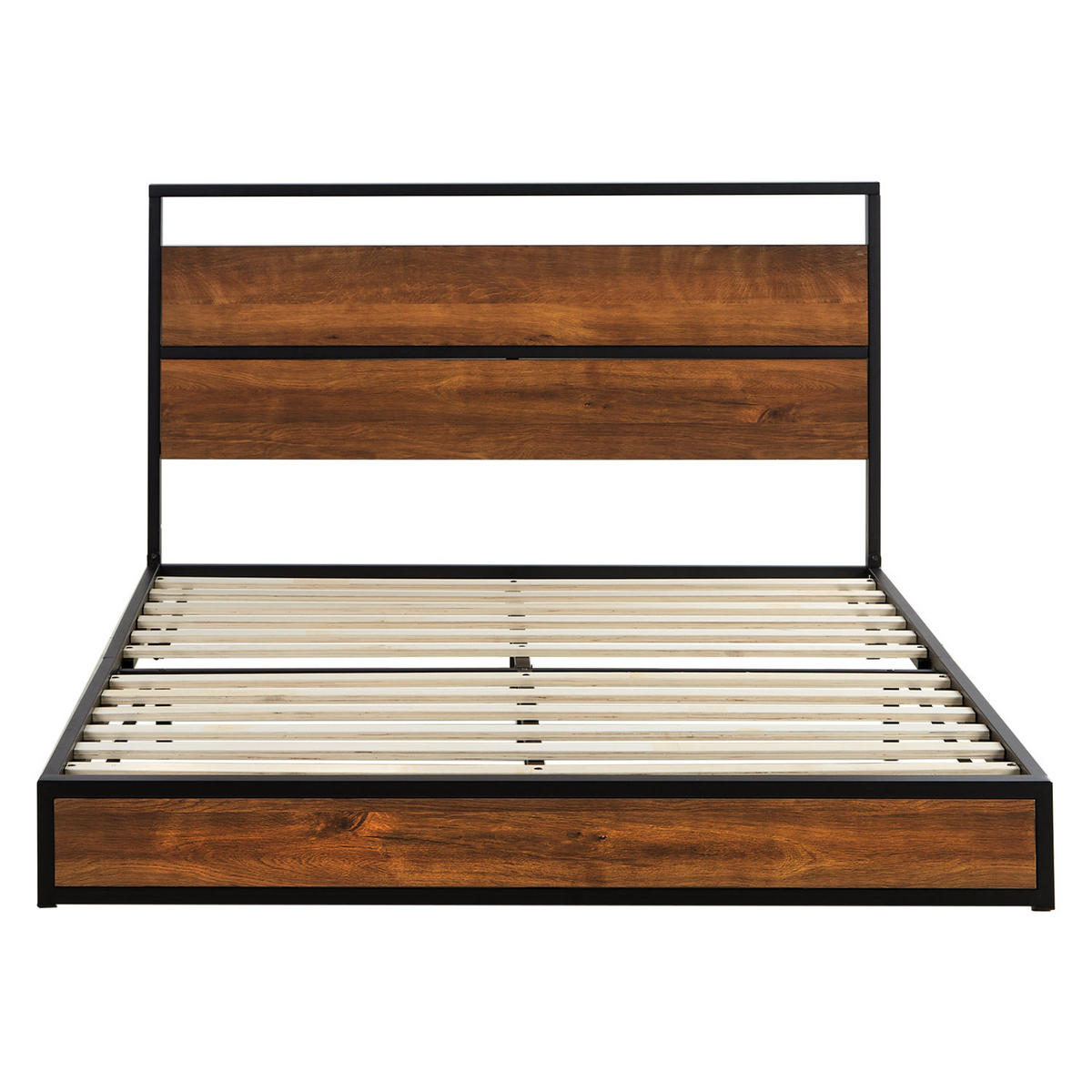 METALLBETT 140/200 cm in Schwarz mit Lattenrost - Schwarz, Holz/Metall (140/200cm) - Homestyle4u
