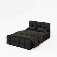 BOXBETT Vanessa 180/200 cm, in Dunkelgrau, Bouclé-Stoff, Bettkasten, Matratze, Topper - Dunkelgrau, Textil (180/200cm) - Barchello