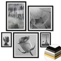 WANDBILDER 5er-Set - 50x50 cm & 20x30 cm & 40x60 cm Schwarzer Rahmen - Zitrusbäume in einem sonnigen Garten - Schwarz, Kunststoff (40/60cm) - ArtPrintCave