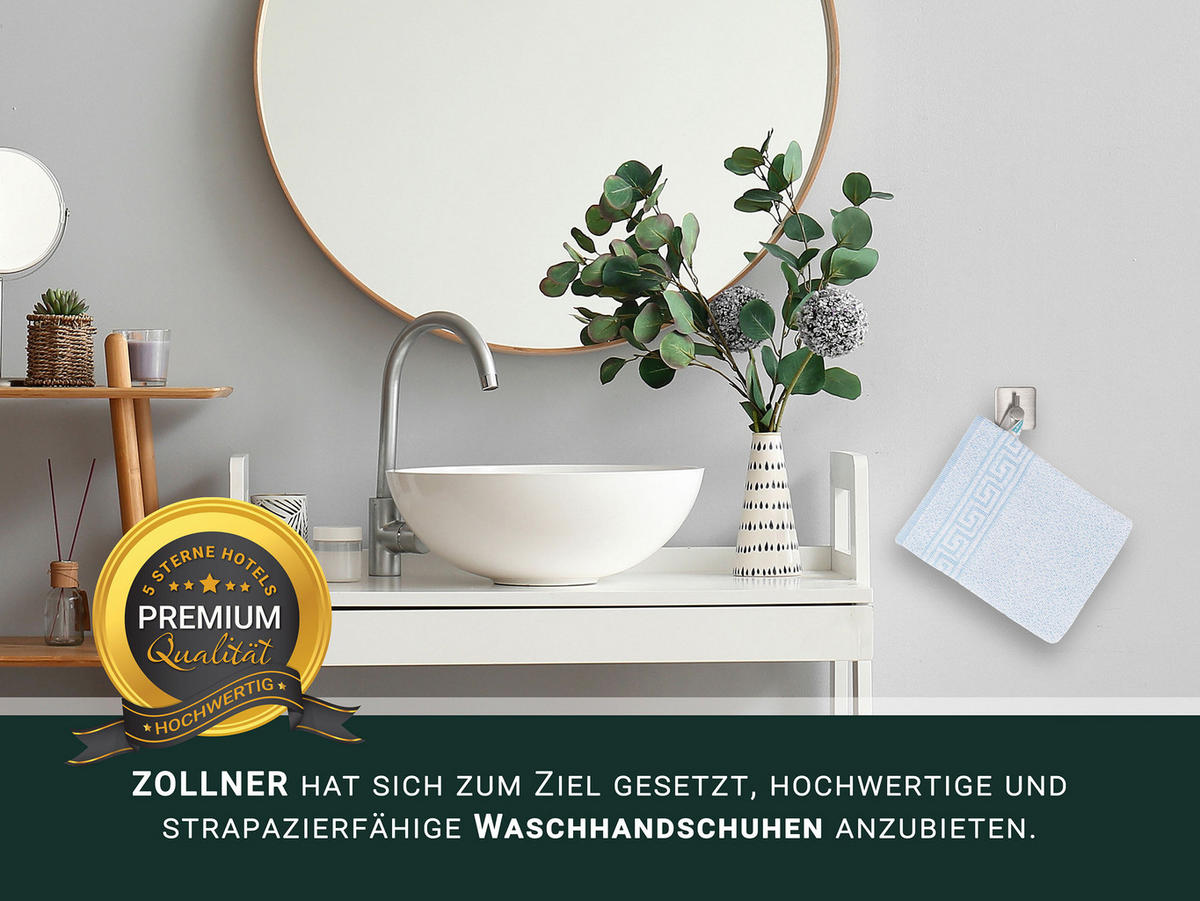 WASCHHANDSCHUH, 20er-Set, 16x22 cm, 70% Baumwolle, 30% Polyester, Blau - Blau, Textil (16/22cm) - Zollner