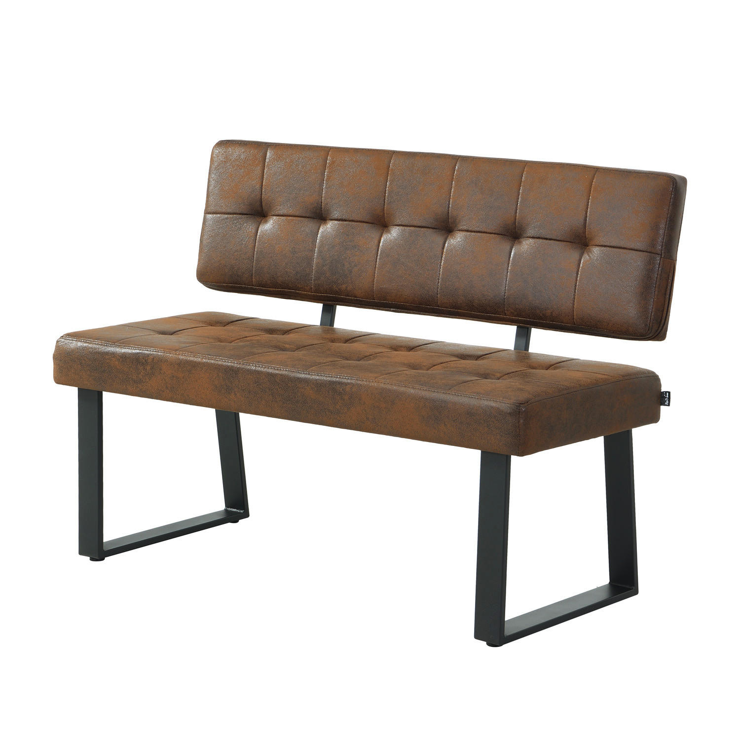 SITZBANK SIGFRID - Braun, Textil/Metall (120/48/56cm) - B&D Home