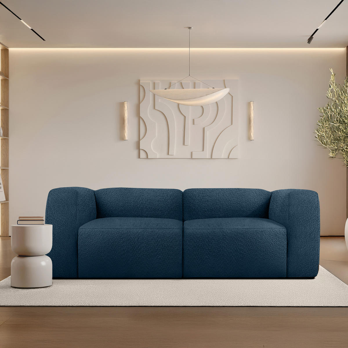2-SITZER SOFA BUFFO, Marineblau - Dunkelblau, Holz/Holzwerkstoff (210/73/96cm) - KONSIMO®