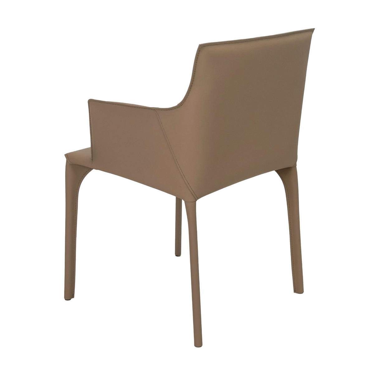 STUHL Stuhl aus nerzfarbenem regeneriertem Leder 53/56/83 cm - Taupe/Grau, Leder/Metall (53/83/56cm) - ANGEL CERDA