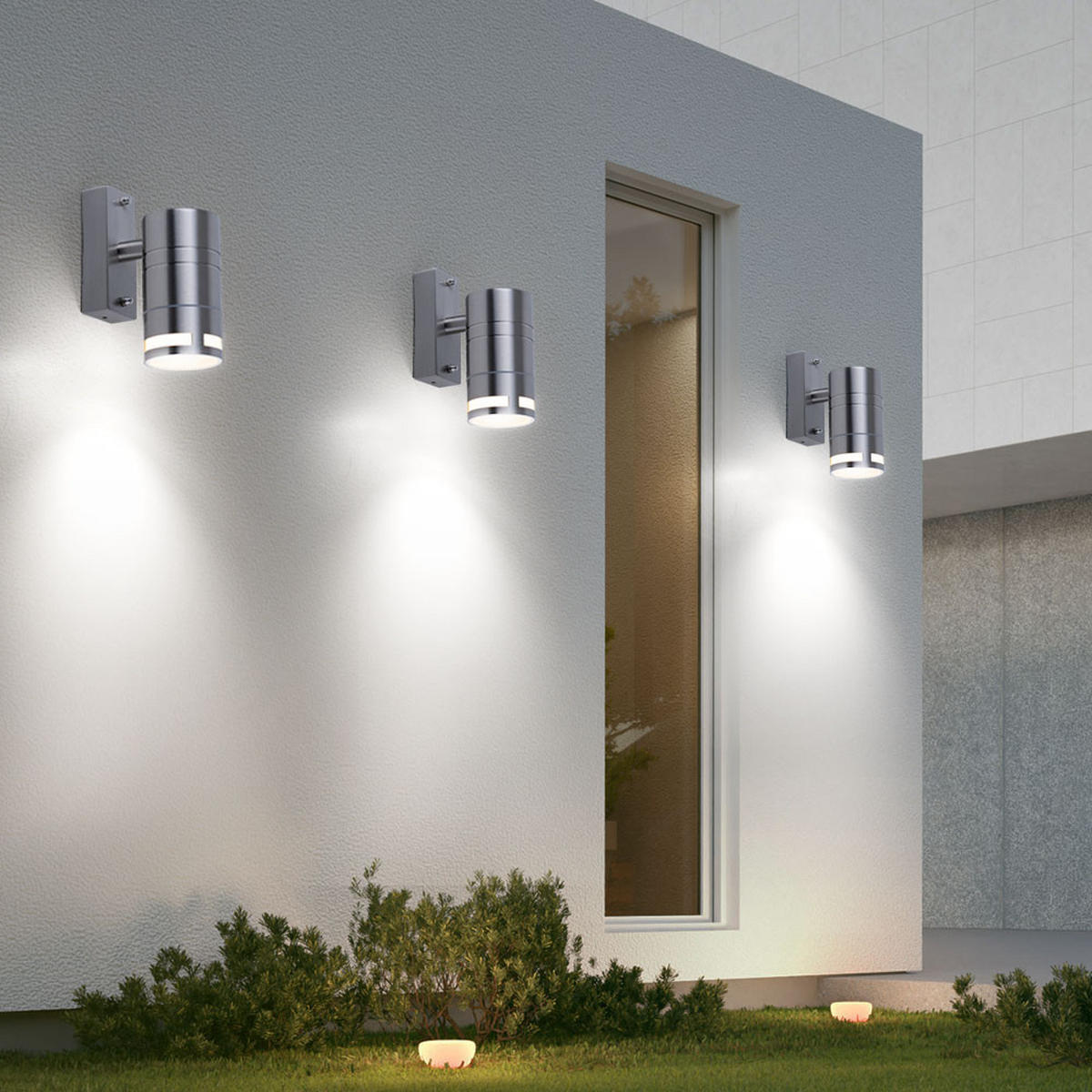 WANDLAMPE Glas Silber 2er Set - Silberfarben, Glas (6/12.5/11cm)