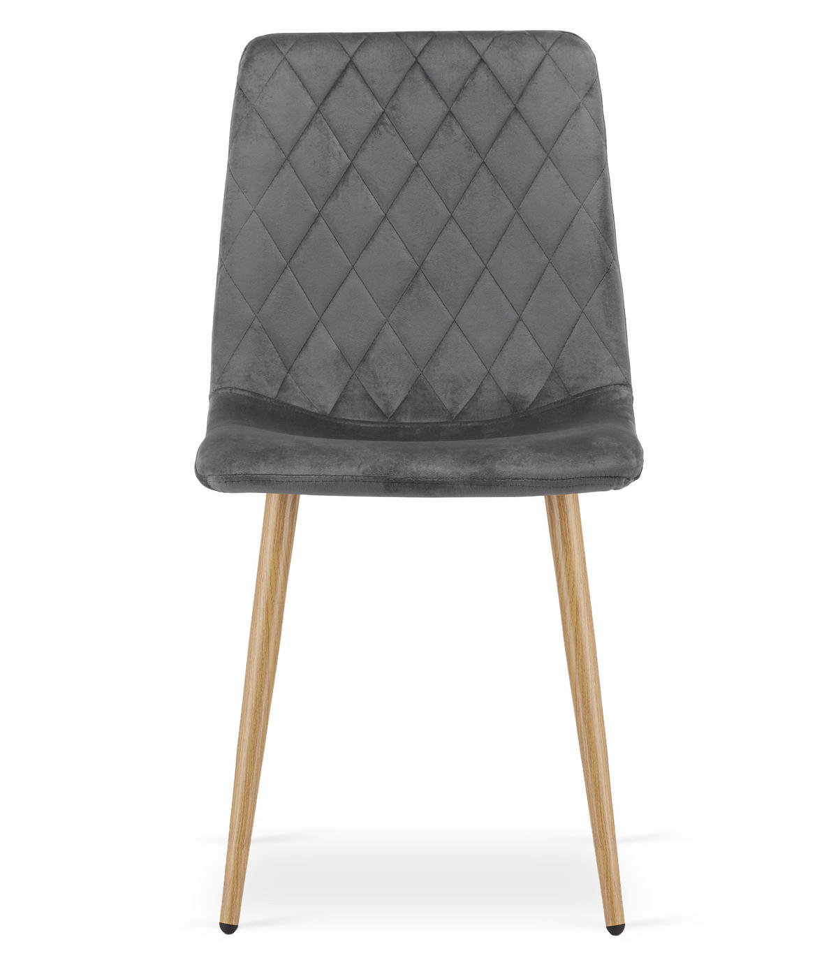 ESSZIMMERSTUHL 4-er Set TURIN dunkelgrauer Sitz, Beine in Holzfarbe - Dunkelgrau/Eichefarben, Textil (44.5/88.5/53cm) - Valora