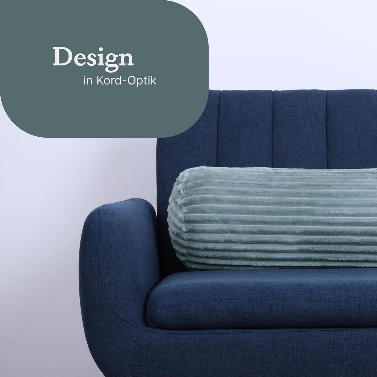 DEKOKISSEN Cord 20x70 cm Graugrün - Grün, Textil (20/70cm) - Bestlivings