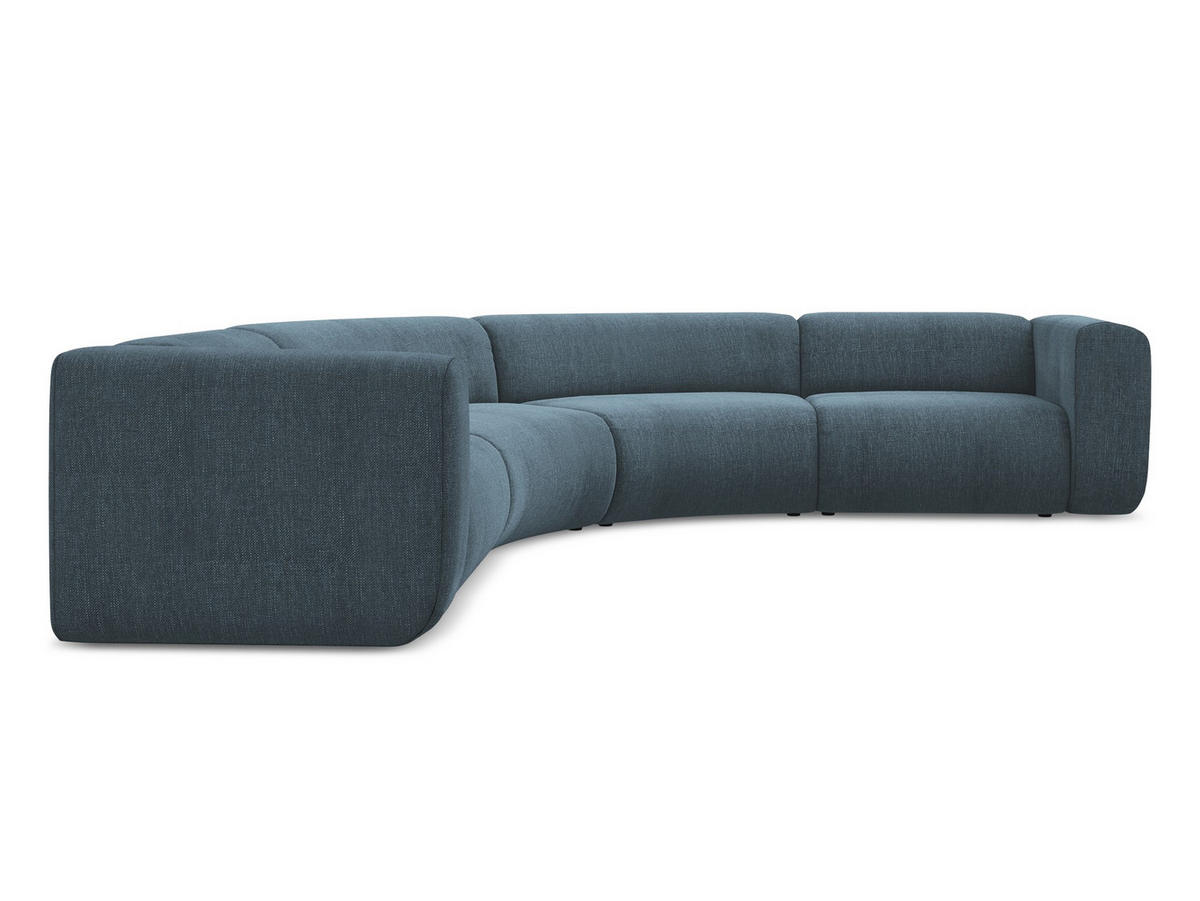 ECKSOFA Chenille Stoff Blau - Blau/Blaugrau, Kunststoff/Textil (318/318cm) - Makamii