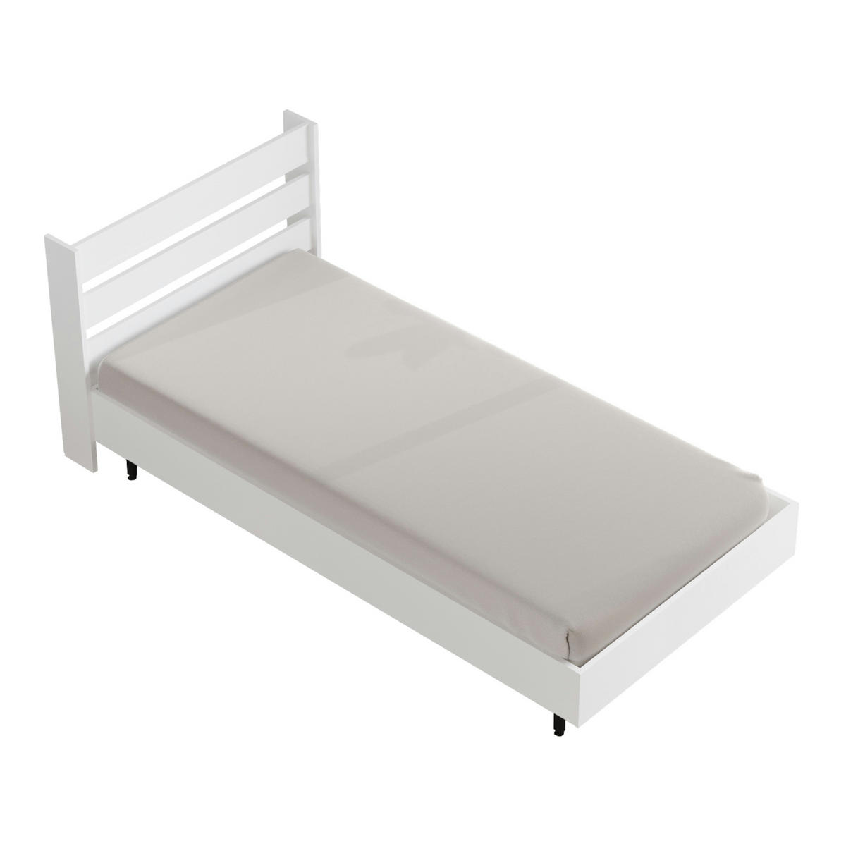 EINZELBETT Vesanto - Schwarz/Weiß, Holzwerkstoff/Metall (100/200cm) - [en.casa]