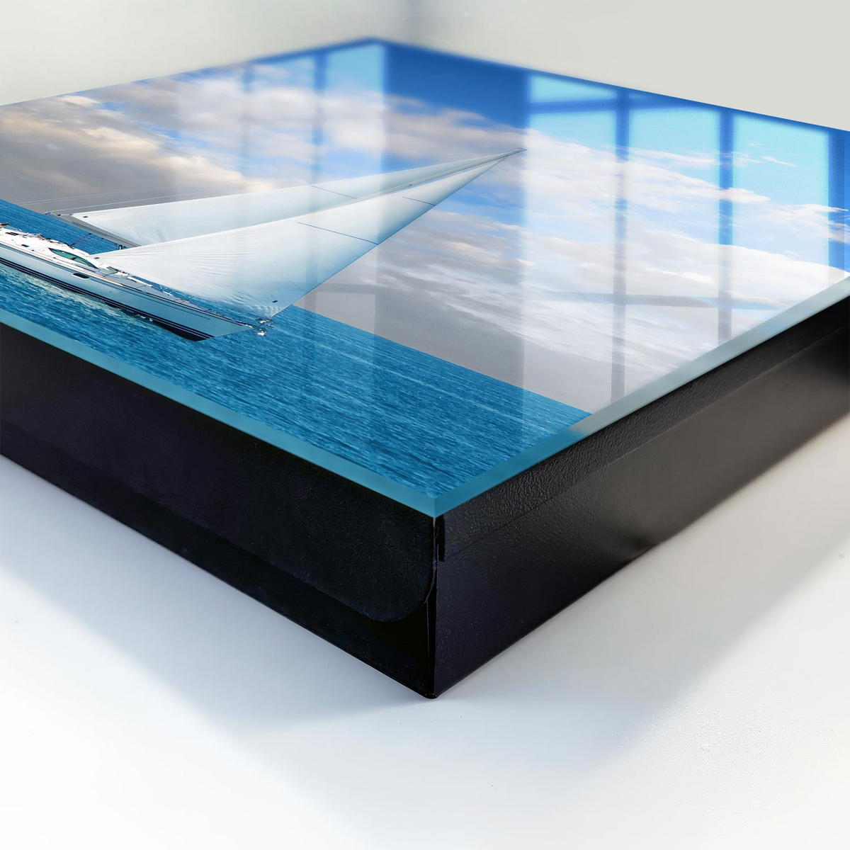 SCHLÜSSELBOX Schwarz 30x30 cm- Türöffnung nach rechts - Seeabenteuer - Blau, Metall (30/30/5cm) - TULUP