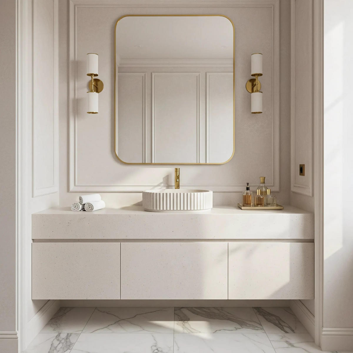 AUFSATZWASCHBECKEN Rea Margaret Beige - Beige, Kunststoff (35.5/12.5/49cm) - REA