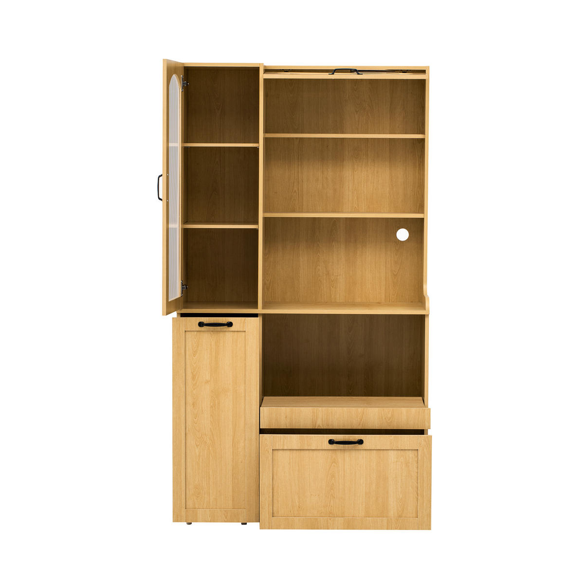BUFFET Riffelglas Naturfarben 98/40/177 cm - Naturfarben, Holz (98/177/40cm) - PANGIVO