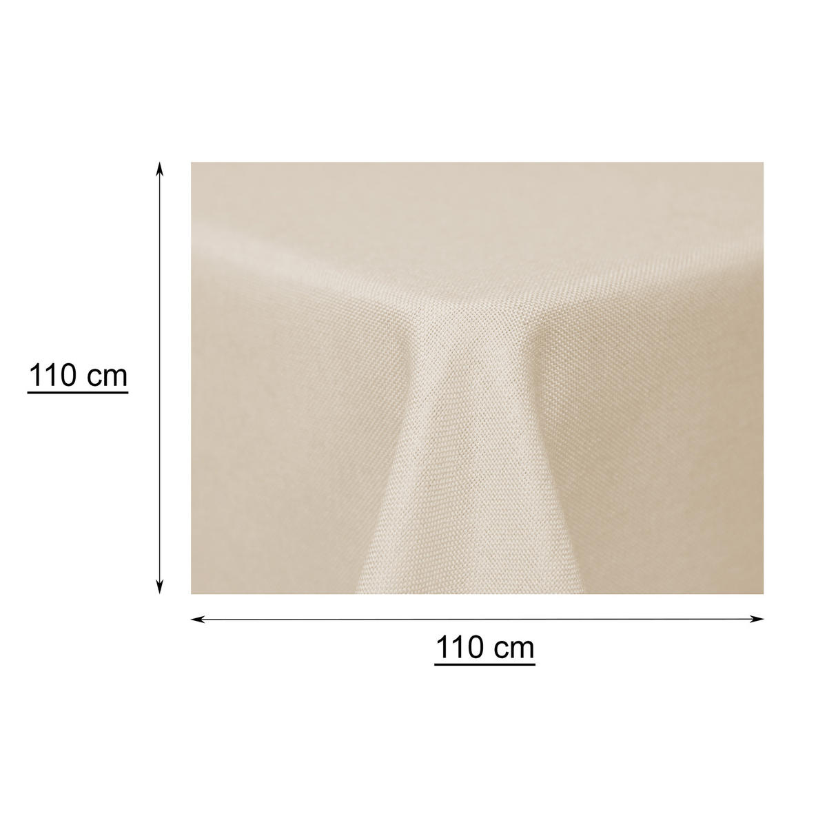 TISCHDECKE Leinenoptik 110x110 cm eckig Creme - Creme, Kunststoff (110/110cm) - TiborTex
