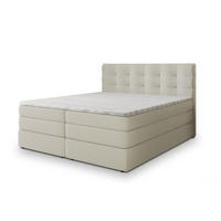 POSTEL BOXSPRING AREZI 140x200 cm, s matrací a úložným prostorem, krémová - krémová, kompozitní dřevo/textil (140/200cm) - MASSENO