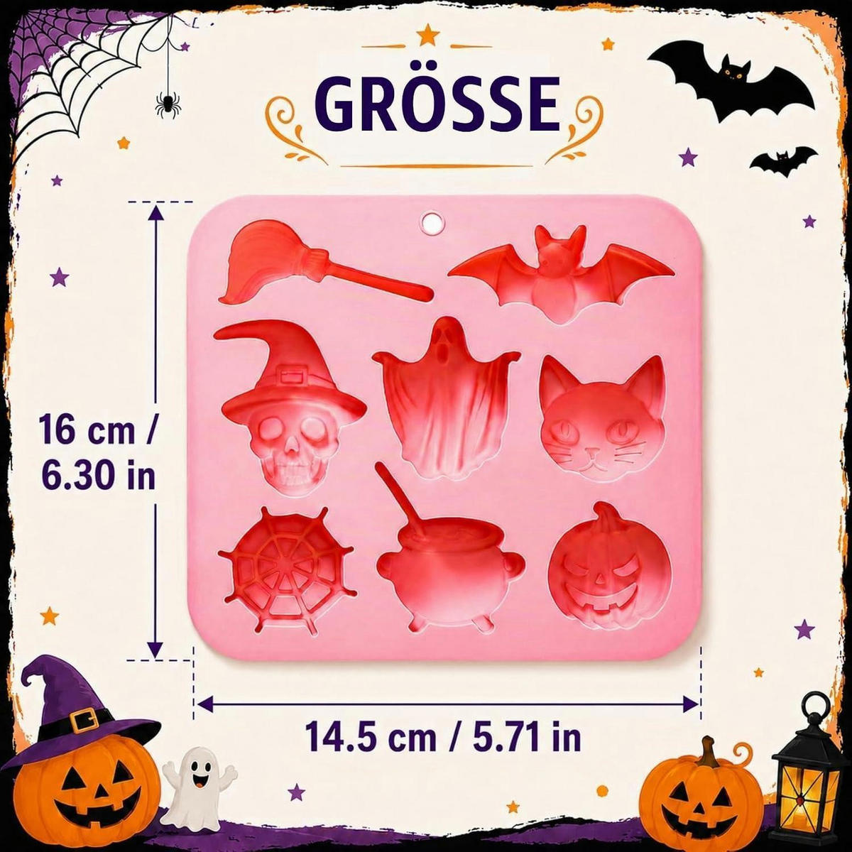SILIKONFORM Halloween 8-Hohlräume - Rosa, Kunststoff