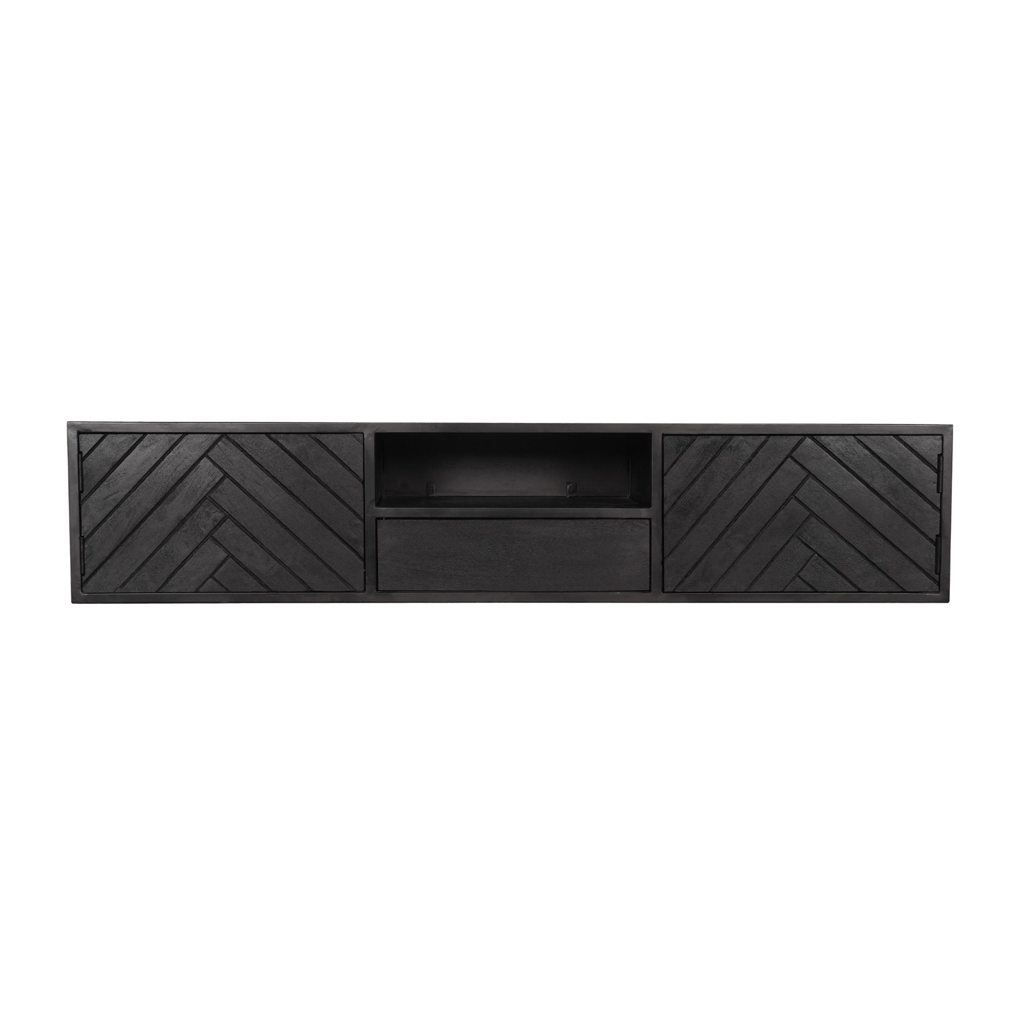 TV-MÖBEL New York Schwarz 35/160/33 cm - Schwarz, Holz (160/33/35cm) - Starfurn