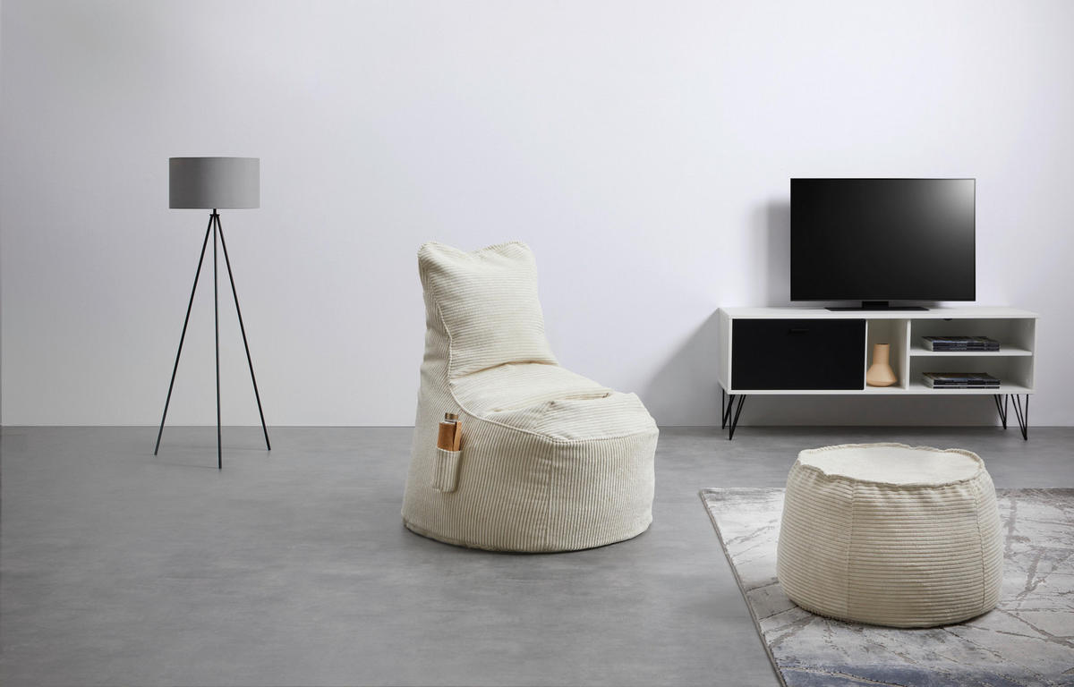 SITZSACK Cortona Cord in Beige - Beige, Textil (85/100/85cm) - Mömax