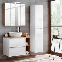 BADMÖBEL-SET 3-TLG. Toskana-56 - Weiß, Holzwerkstoff (135/200/46cm) - Lomado