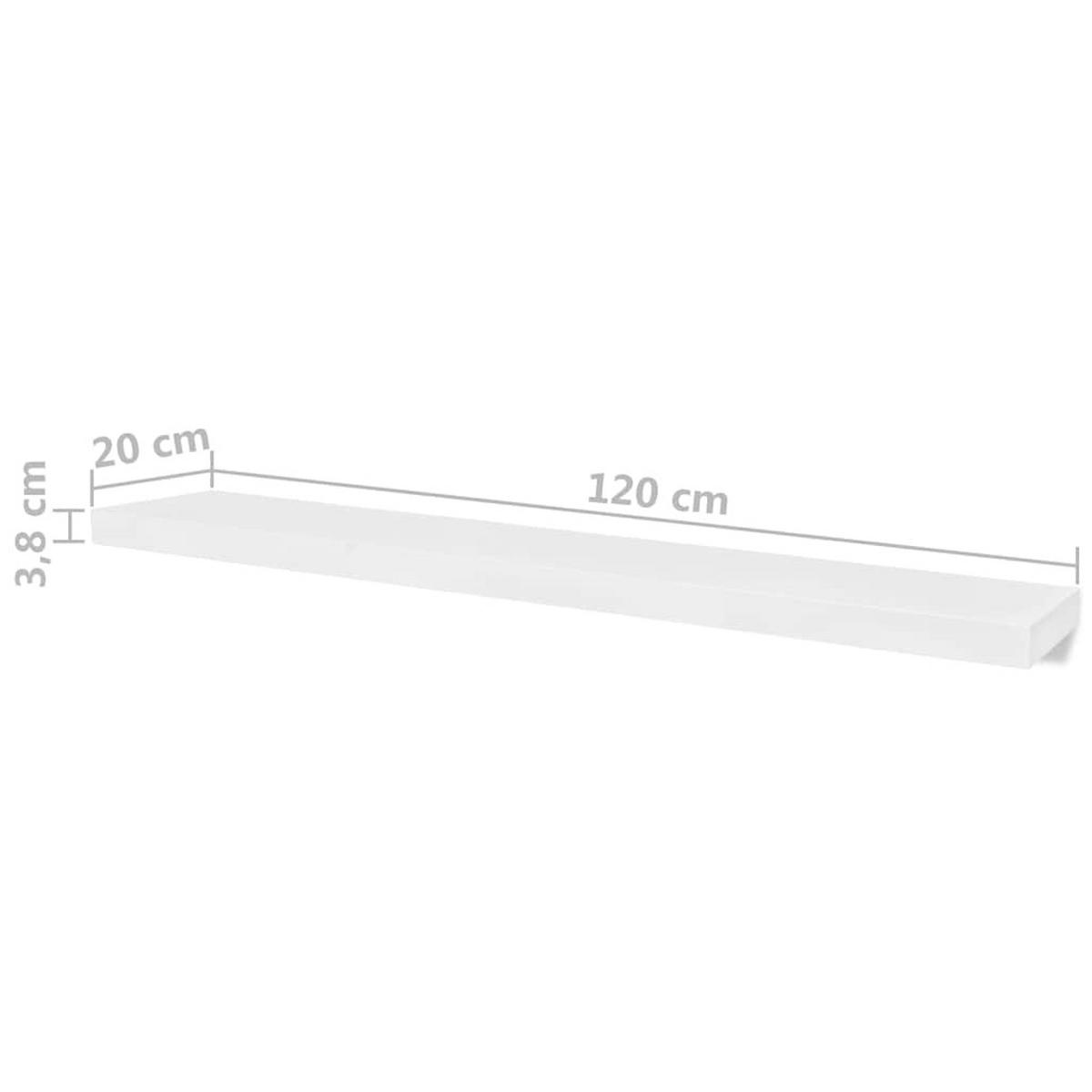 WANDREGALE 4Er Set Weiss 120 Cm - Weiß, Holzwerkstoff (20/3.8/120cm) - vidaXL