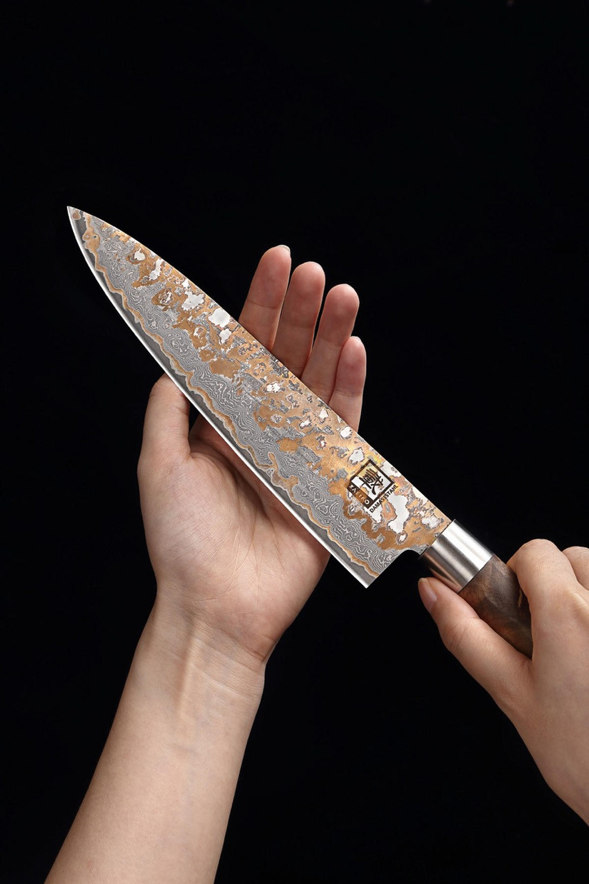 CHEFMESSER MysticMagma - Edelstahlfarben/Ahornfarben, Holz/Metall (33cm) - Zayiko