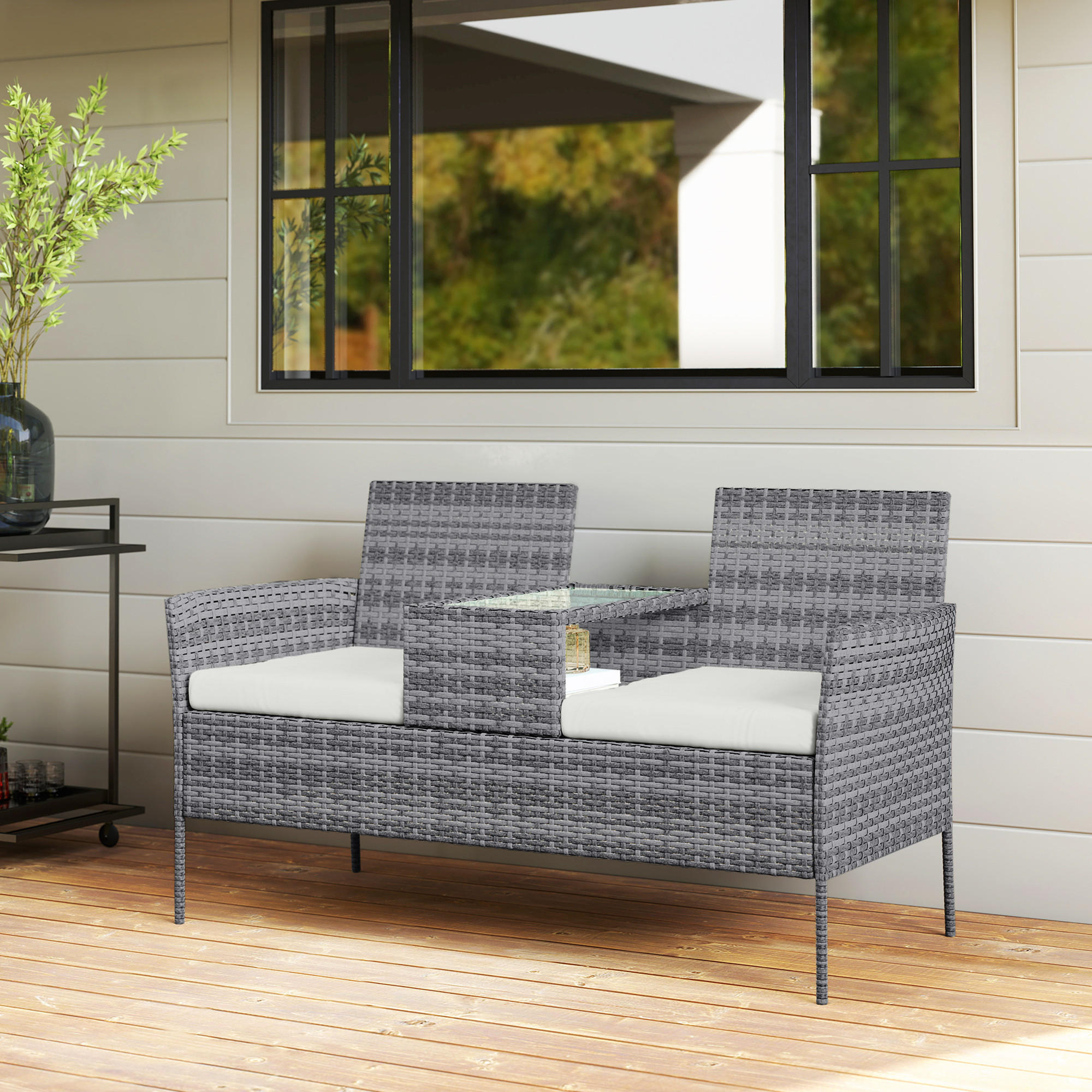 ComfortXL Gartenbank Grau 135x81x64 cm