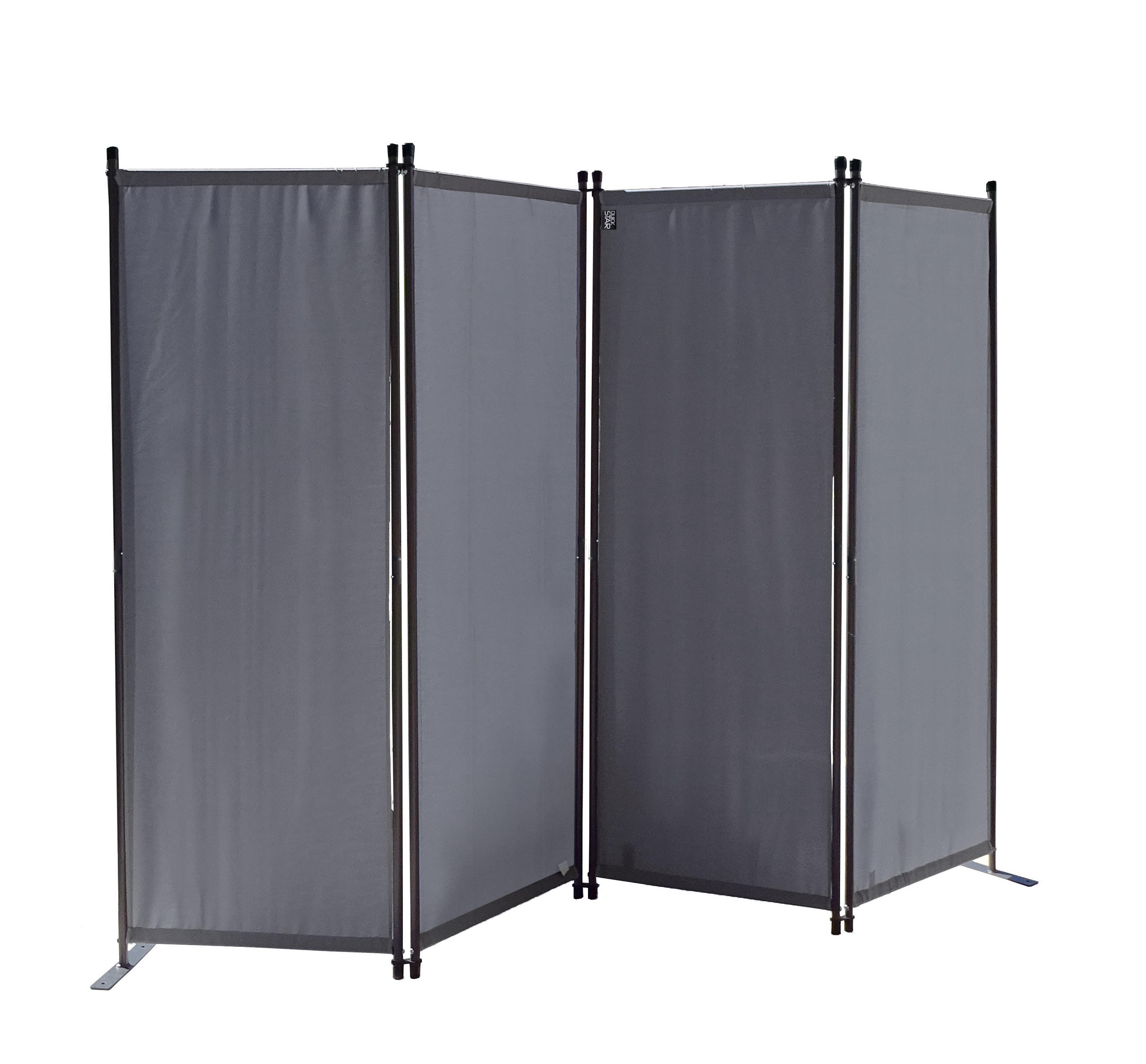 PARAVENT 4-tlg. 220x165 cm Grau - Grau, Metall (220/165cm) - QUICK STAR