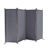 PARAVENT 4-tlg. 220x165 cm Grau - Grau, Metall (220/165cm) - QUICK STAR