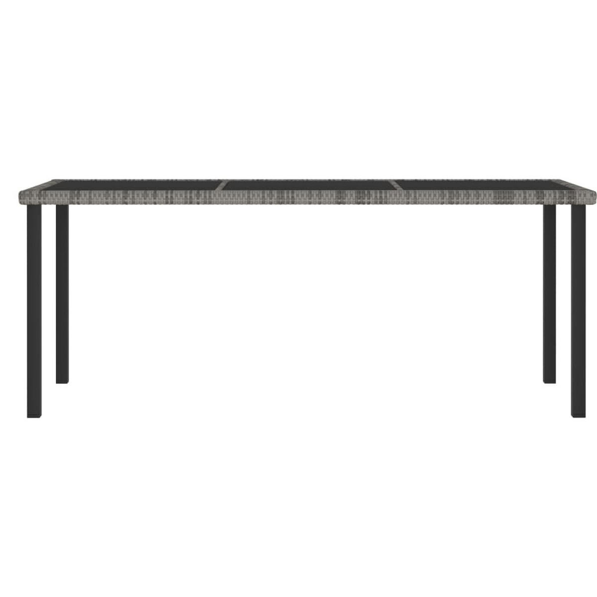 GARTEN-ESSGRUPPE VV Poly Rattan Grau - Grau, Kunststoff/Textil - vidaXL