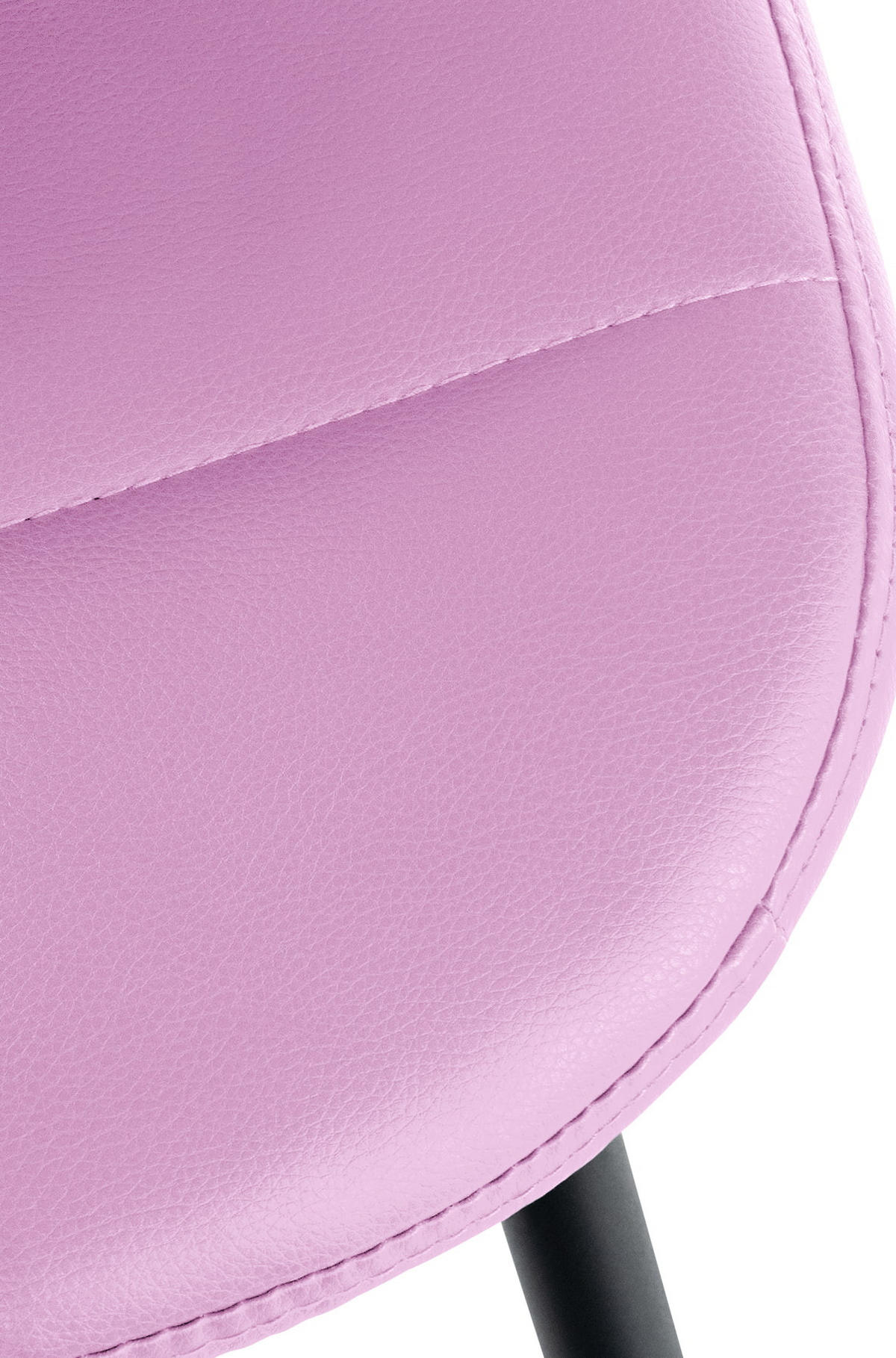 STUHL 2er Set Lederlook pink - Pink/Schwarz, Textil/Metall (46/82/52cm) - CLP