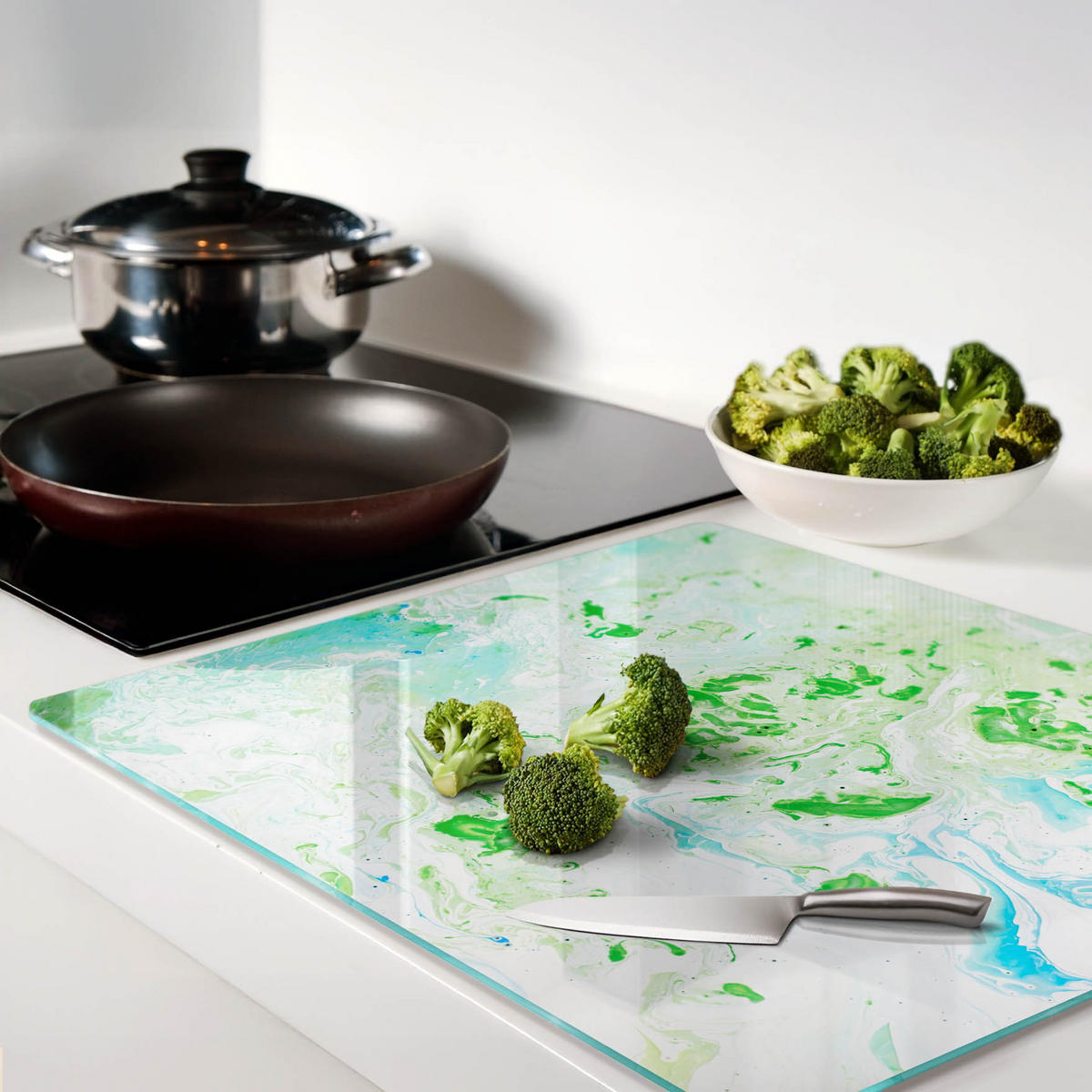 GLASPLATTE 60x52 cm Abstrakt - Multicolor, Glas (60/0.4/52cm) - TULUP