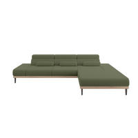 ELEKTRISCHES ECKSOFA Rechts MONA 316x205x85 Grün Bouclé - Olivgrün/Grün, Holzwerkstoff/Textil (316/205cm) - ALTDECOR