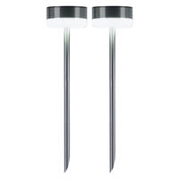 LED AUSSENLEUCHTE Edelstahl Silber 2er Set - Silberfarben, Metall (9/9/39cm)