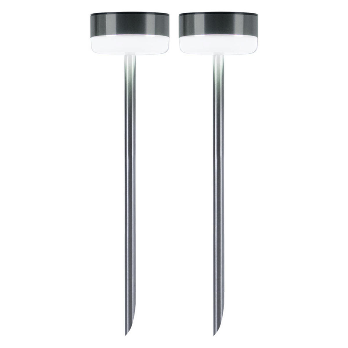 LED AUSSENLEUCHTE Edelstahl Silber 2er Set - Silberfarben, Metall (9/9/39cm)