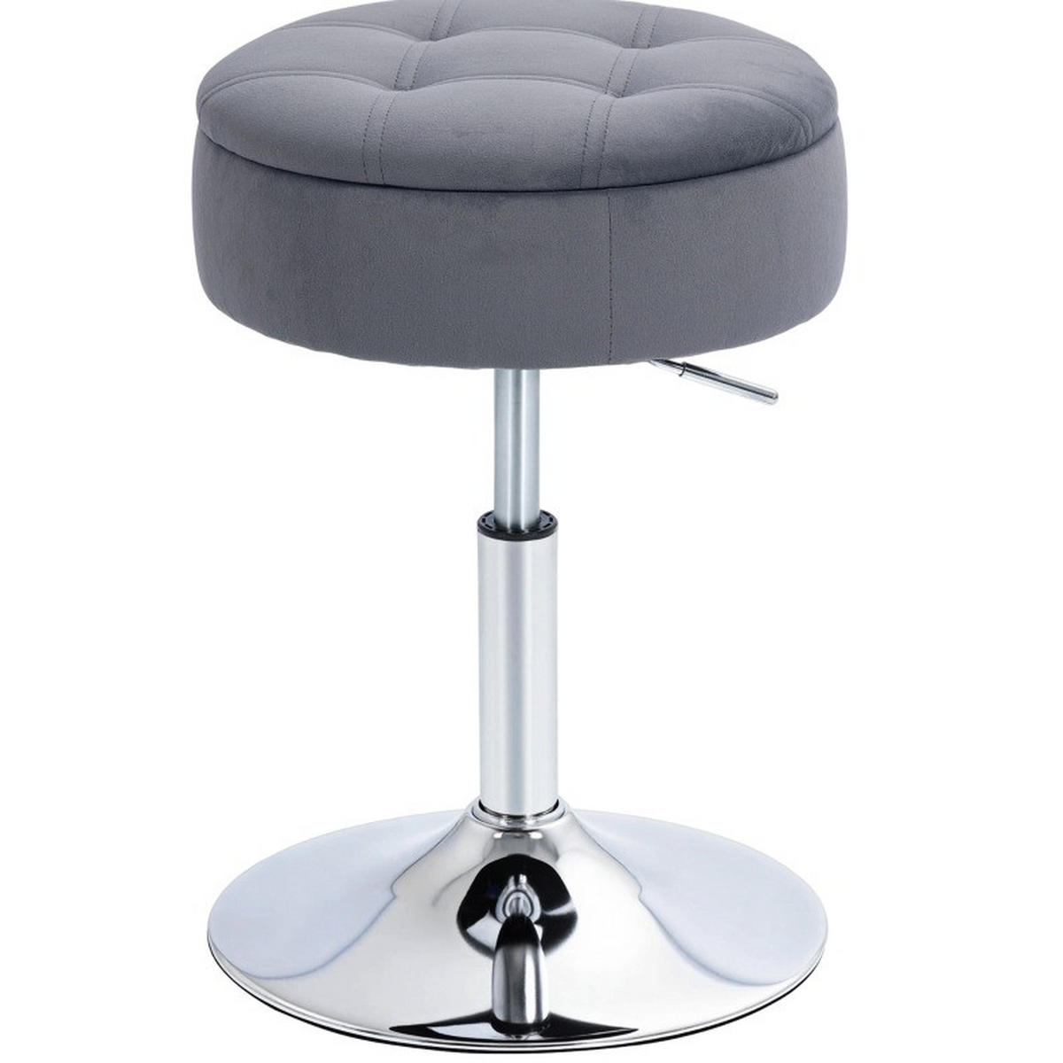 BARHOCKER mit Stauraum drehbar höhenverstellbar 49-65 cm Grau - Grau, Metall (39/65/39cm) - Meubliv